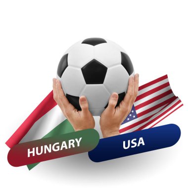 Soccer football competition match, national teams hungary vs usa