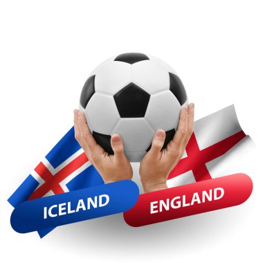 Soccer football competition match, national teams iceland vs england
