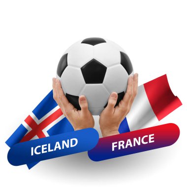 Soccer football competition match, national teams iceland vs france