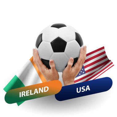 Soccer football competition match, national teams ireland vs usa