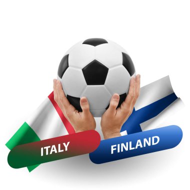 Soccer football competition match, national teams italy vs finland