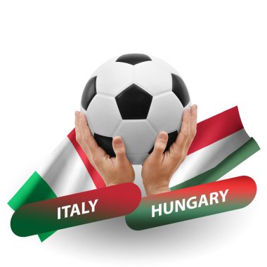 Soccer football competition match, national teams italy vs hungary
