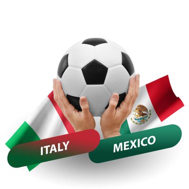 Soccer football competition match, national teams italy vs mexico