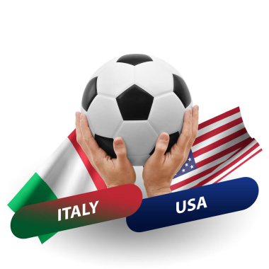 Soccer football competition match, national teams italy vs usa