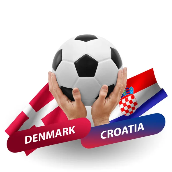 Soccer Football Competition Match National Teams Denmark Croatia — Stockfoto
