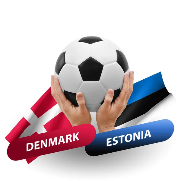 Soccer Football Competition Match National Teams Denmark Estonia — Φωτογραφία Αρχείου