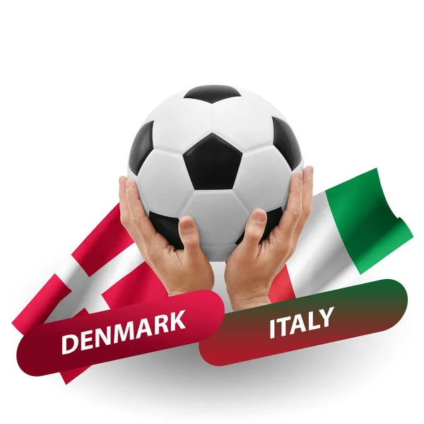 Soccer Football Competition Match National Teams Denmark Italy — Photo