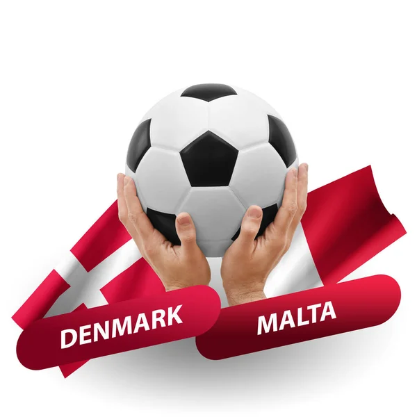 Ποδόσφαιρο Αγώνα Ποδοσφαίρου Εθνικές Ομάδες Denmark Malta — Φωτογραφία Αρχείου