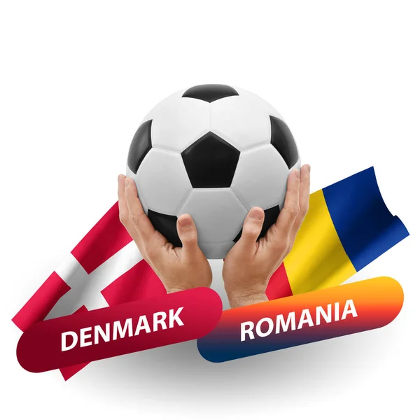 Soccer Football Competition Match National Teams Denmark Romania — Fotografia de Stock