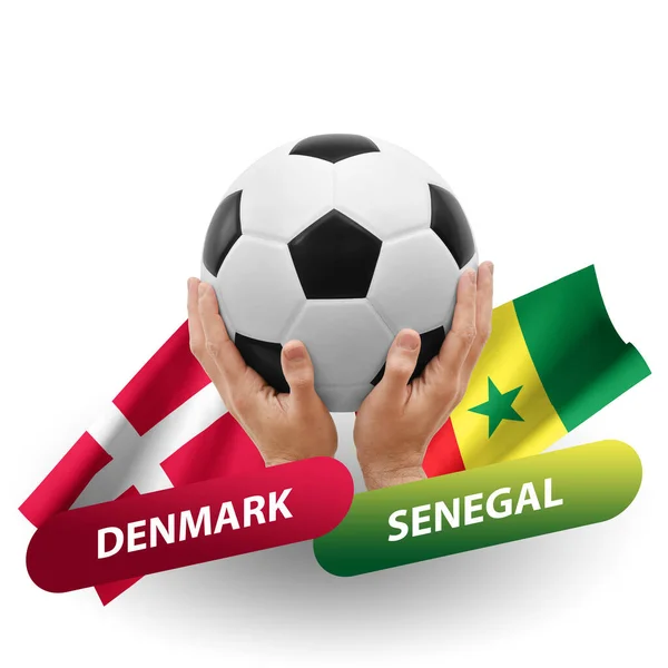 Soccer Football Competition Match National Teams Denmark Senegal —  Fotos de Stock