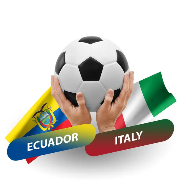 Soccer Football Competition Match National Teams Ecuador Italy — Stockfoto