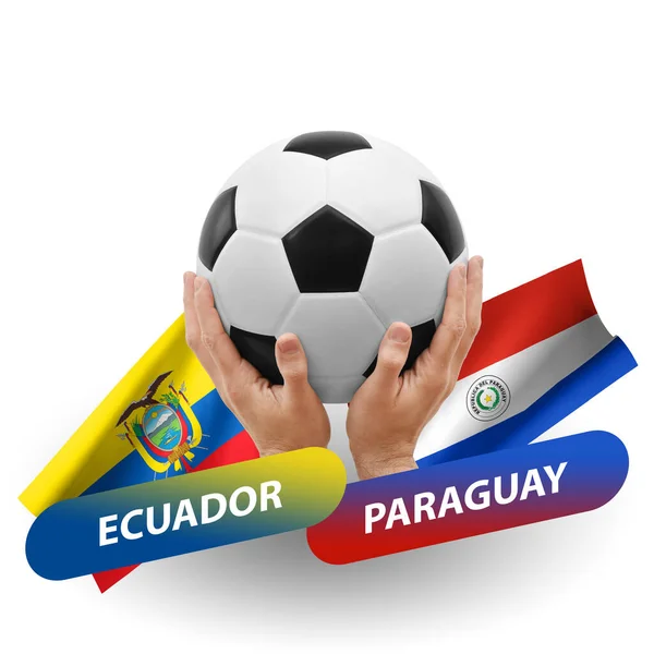 サッカーの試合 代表チームEucador対Paraguay — ストック写真