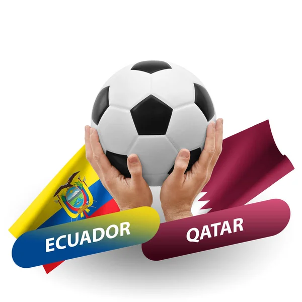 Soccer Football Competition Match National Teams Ecuador Qatar — Stockfoto