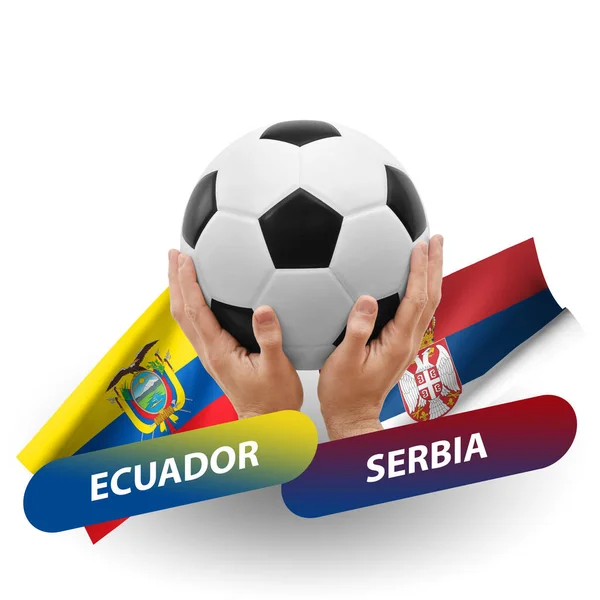 Soccer Football Competition Match National Teams Ecuador Serbia — Stock Photo, Image
