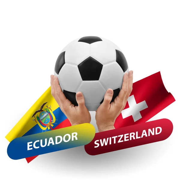 サッカーの試合 ナショナルチームのエクアドル対スイス — ストック写真