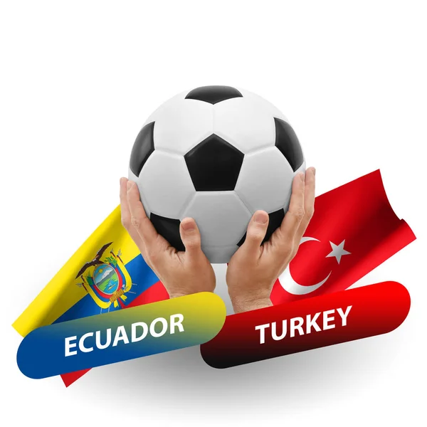 Soccer Football Competition Match National Teams Ecuador Turkey — стокове фото