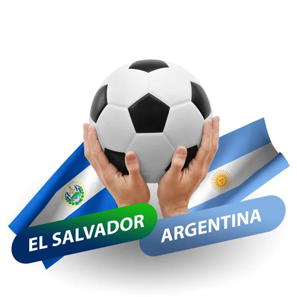 Soccer Football Competition Match National Teams Salvador Argentina — стокове фото