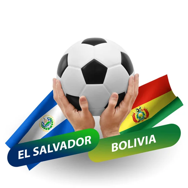 Foci Futball Verseny Mérkőzés Nemzeti Csapatok Salvador Bolivia — Stock Fotó