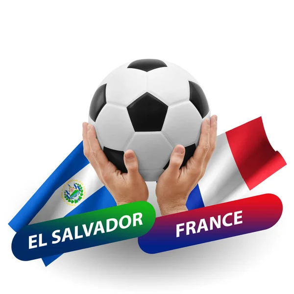 Fotboll Fotbollsmatch Landslag Salvador France — Stockfoto