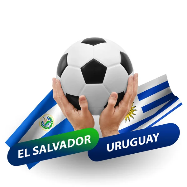 サッカーの試合 ナショナルチームレサルヴァドール対Uruguay — ストック写真