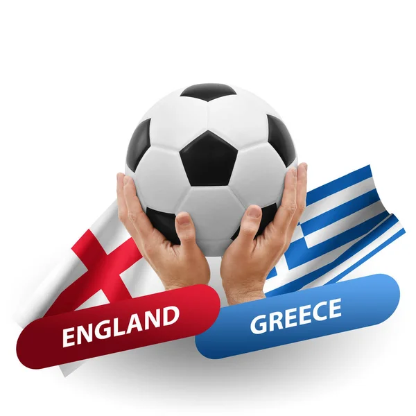 Football Match Compétition Football Équipes Nationales Angleterre Grèce — Photo