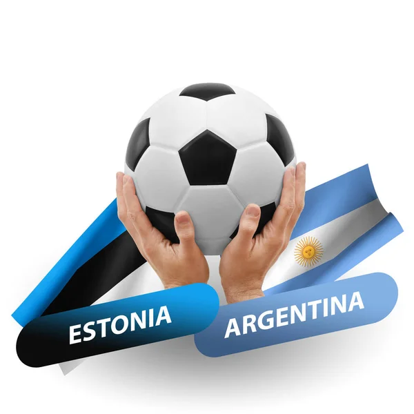 Ποδόσφαιρο Ποδόσφαιρο Αγώνα Εθνικές Ομάδες Estonia Argentina — Φωτογραφία Αρχείου