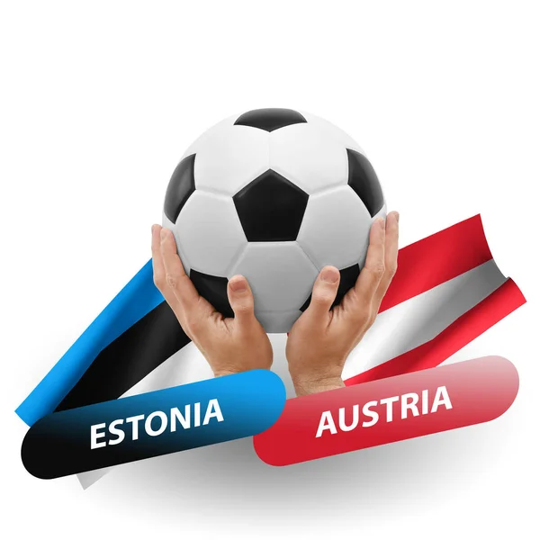 Soccer Football Competition Match National Teams Estonia Austria — Φωτογραφία Αρχείου