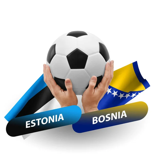 Soccer Football Competition Match National Teams Estonia Bosnia — Photo