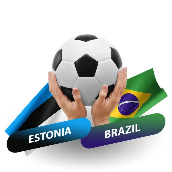 Soccer Football Competition Match National Teams Estonia Brazil — Fotografia de Stock