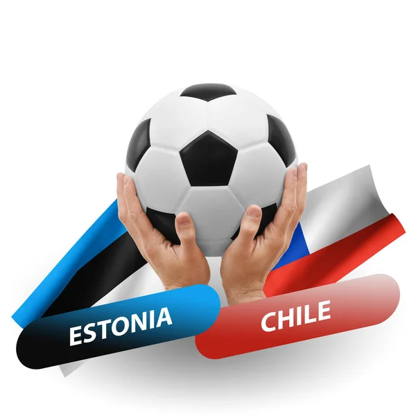 Ποδόσφαιρο Ποδόσφαιρο Αγώνα Εθνικές Ομάδες Estonia Chile — Φωτογραφία Αρχείου