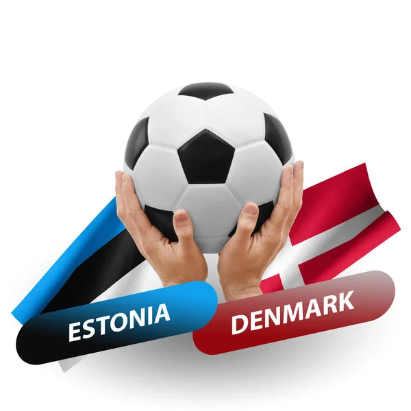 Soccer Football Competition Match National Teams Estonia Denmark — Photo