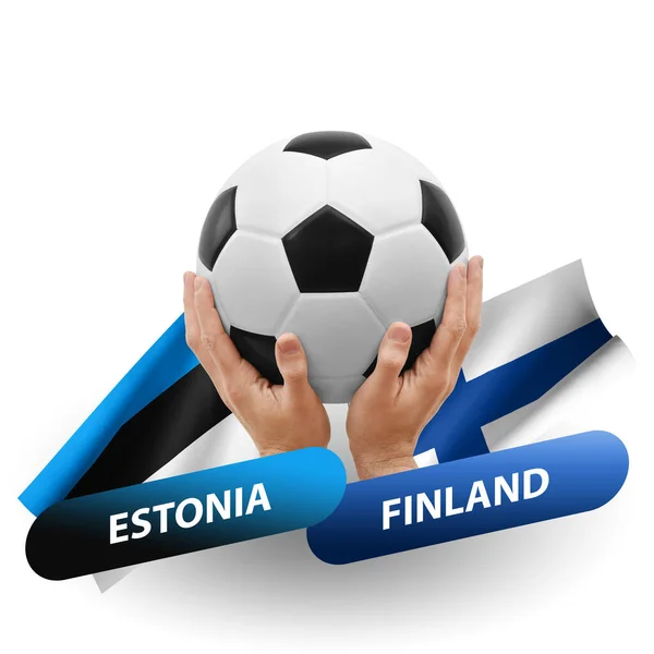 Soccer Football Competition Match National Teams Estonia Finland — Stockfoto