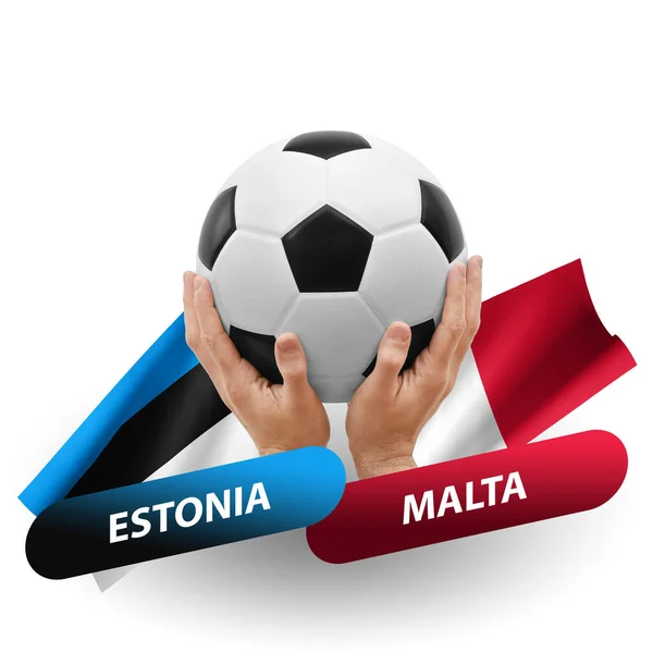 Soccer Football Competition Match National Teams Estonia Malta —  Fotos de Stock