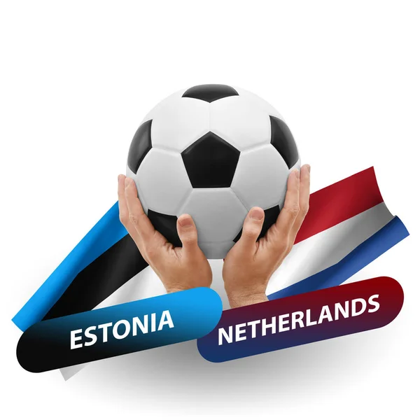 Soccer Football Competition Match National Teams Estonia Netherlands — Φωτογραφία Αρχείου