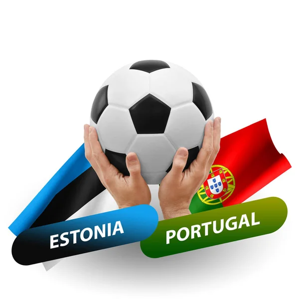 Soccer Football Competition Match National Teams Estonia Portugal — Φωτογραφία Αρχείου