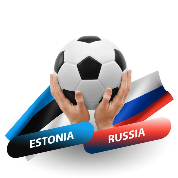 Soccer Football Competition Match National Teams Estonia Russia — Φωτογραφία Αρχείου