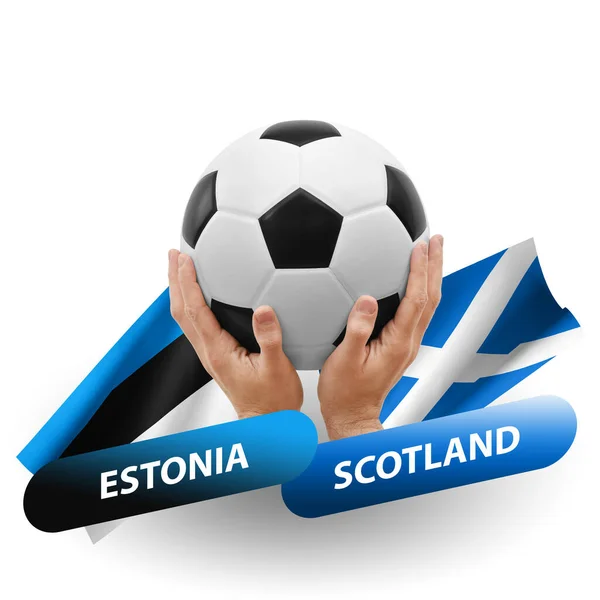 Soccer Football Competition Match National Teams Estonia Scotland — Φωτογραφία Αρχείου