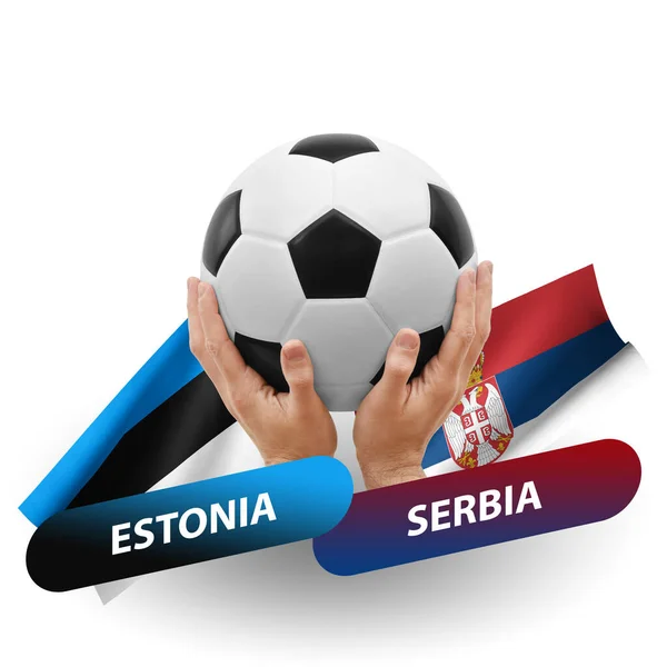 Soccer Football Competition Match National Teams Estonia Serbia — Φωτογραφία Αρχείου