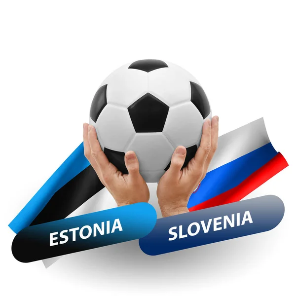 Soccer Football Competition Match National Teams Estonia Slovenia —  Fotos de Stock