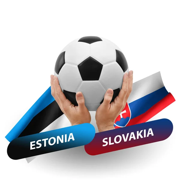 Soccer Football Competition Match National Teams Estonia Slovakia —  Fotos de Stock