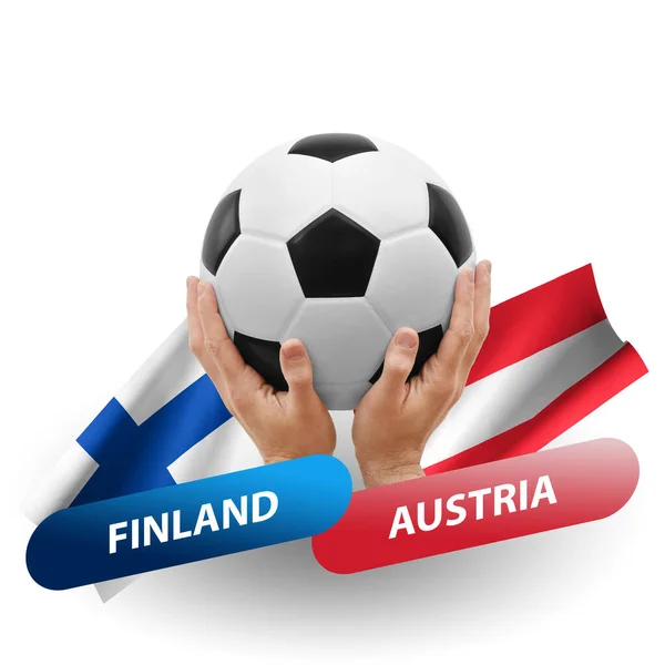 Soccer Football Competition Match National Teams Finland Austria — Stock Photo, Image