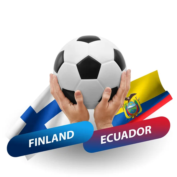Soccer Football Competition Match National Teams Finland Ecuador — Stockfoto