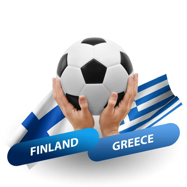 Ποδόσφαιρο Ποδόσφαιρο Αγώνα Εθνικές Ομάδες Finland Ελλάδα — Φωτογραφία Αρχείου