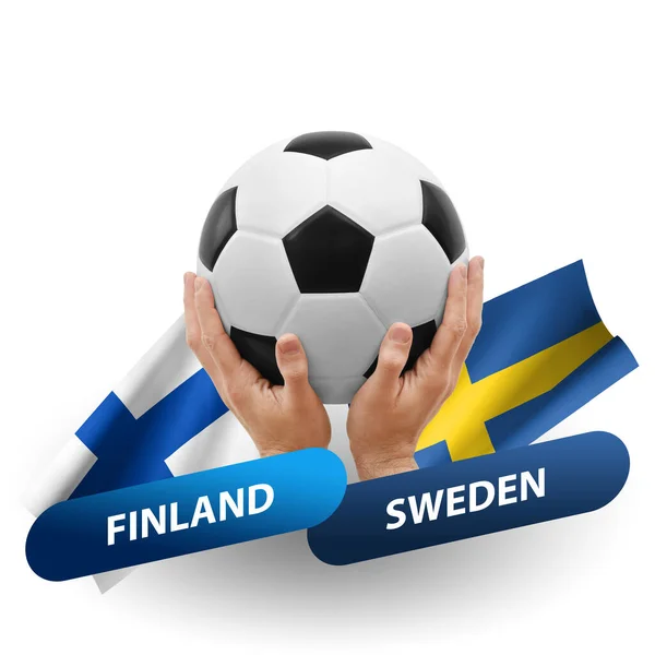 Soccer Football Competition Match National Teams Finland Sweden — Fotografia de Stock