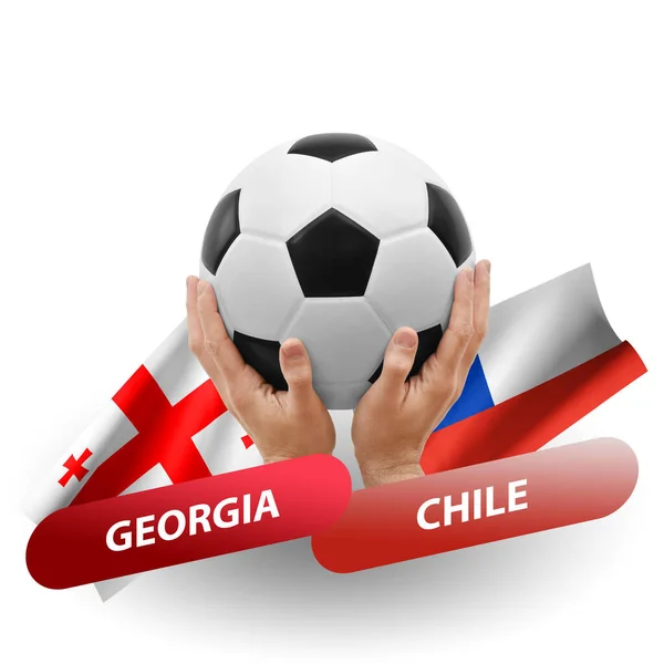 Soccer Football Competition Match National Teams Georgia Chile — Zdjęcie stockowe