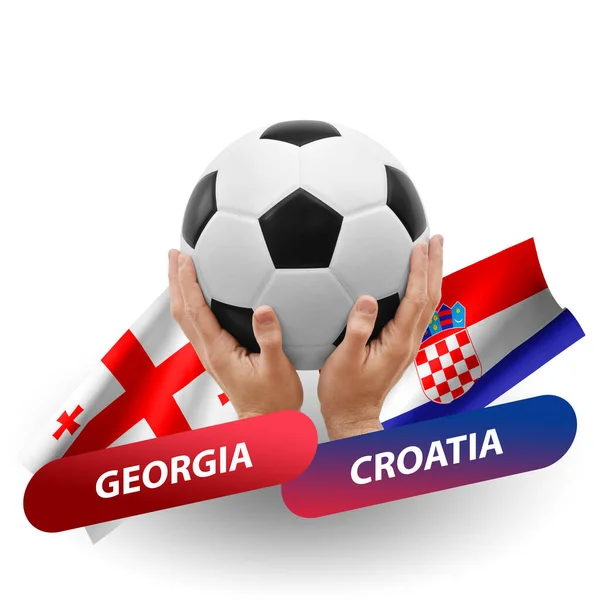 Soccer Football Competition Match National Teams Georgia Croatia — Photo