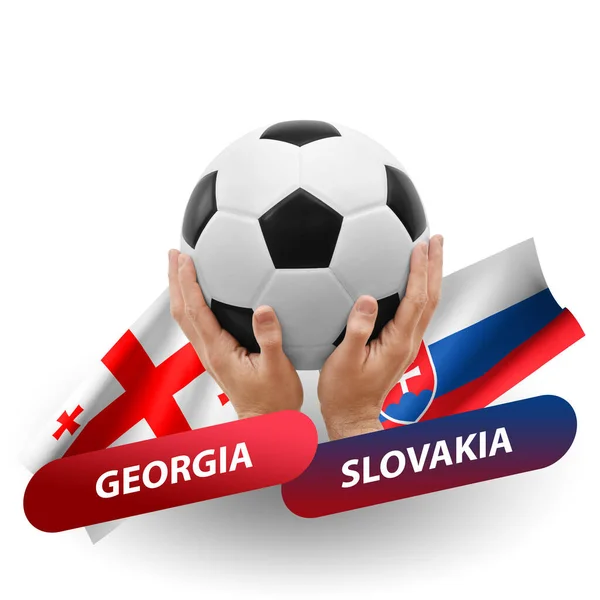 Soccer Football Competition Match National Teams Georgia Slovakia — Stockfoto