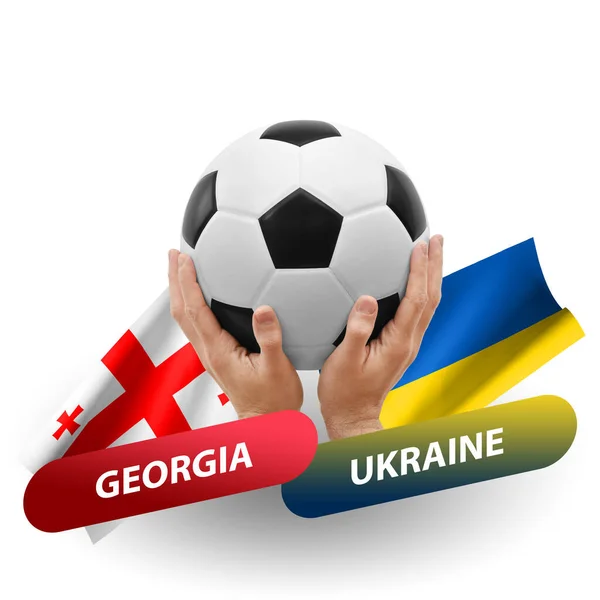 Soccer Football Competition Match National Teams Georgia Ukraine — Zdjęcie stockowe