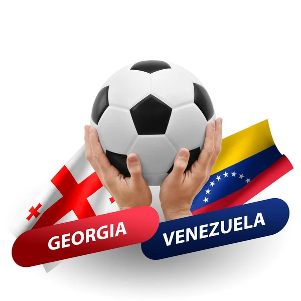 Soccer Football Competition Match National Teams Georgia Venezuela — стоковое фото