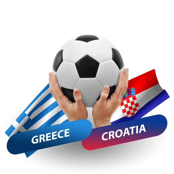 Soccer Football Competition Match National Teams Greece Croatia — Stockfoto